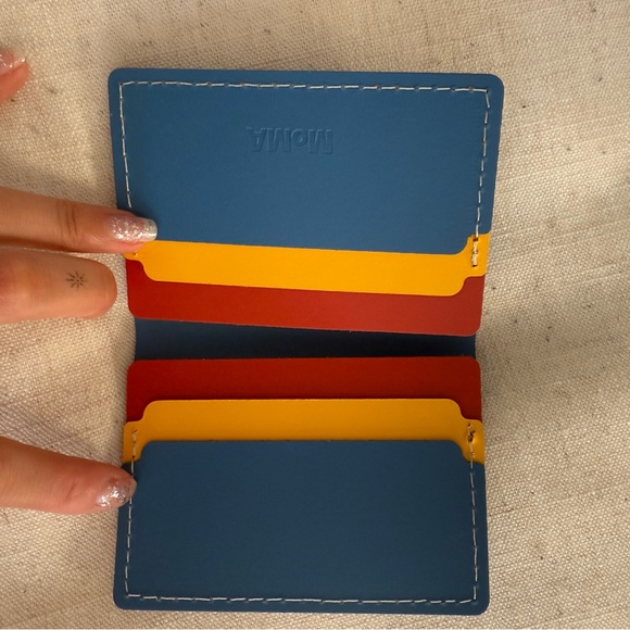 MoMA Primary Colors Recycled Leather Card Holder Wallet (2000) - Picture 5 of 10